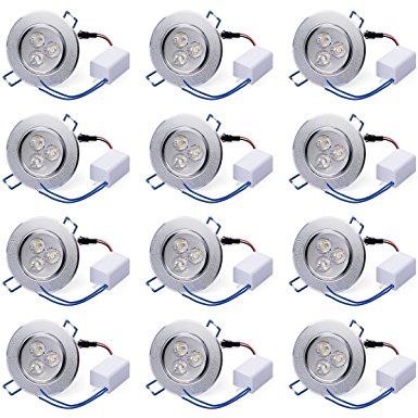 XCSOURCE 12X 3W 270 Lumens 2800K-3000K LED Warm White Energy Saving Recessed Ceiling Downlight With LED Driver LD264C