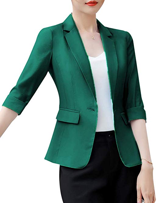 SUSIELADY Women's Casual One Button Blazer Jacket Slim Fit Work Office Blazer