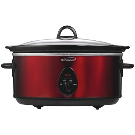 Brentwood SC-150R 6.5-Quart Slow Cooker, Red Tone