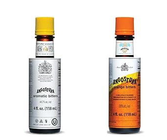 Kingston: Angostura Bitters Original and Orange Bitters (Combo- Pack) - 4oz Bottles, Aromatic and Citrus Infused. Bundled in Kingston safe packaging