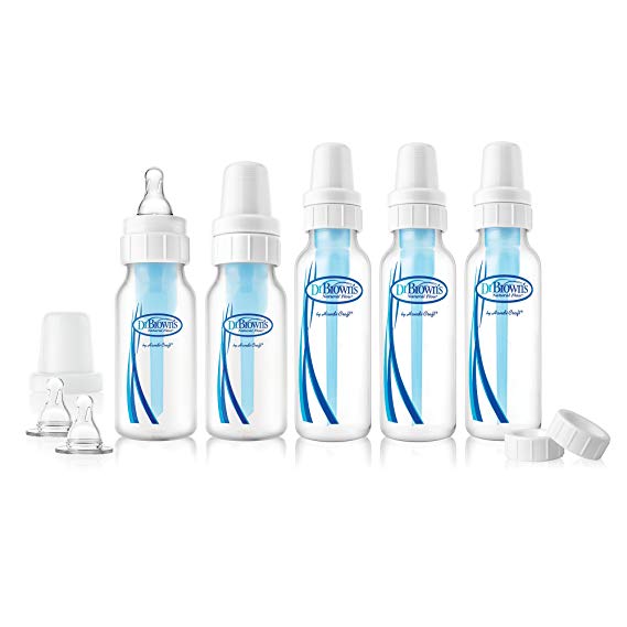 Dr. Brown's 240-P6 BPA Free Polypropylene Natural Flow Bottle Newborn Feeding Set, Pack of 5