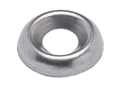 #8 Stainless Cup Countersunk Finish Washer, (100 Pack) - Choose Size, by Bolt Dropper, 18-8 (304) Stainless Steel