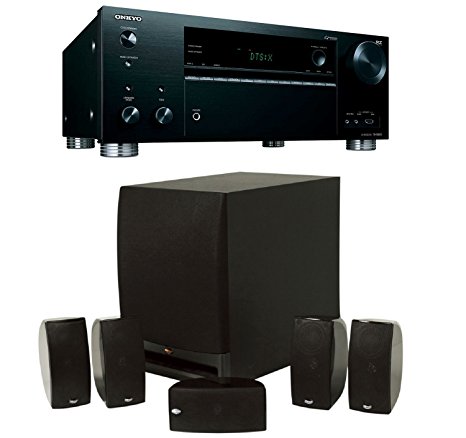 Klipsch HD1000 5.1 Channel Home Theater Speaker System & A/V Receiver Bundle (with Onkyo TX-RZ610)