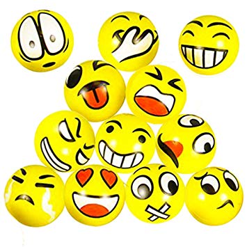 KELZ KIDZ Emoji Party Supplies - 15 Party Pack - Large Emoji Stress Squeeze Balls for Fun Party Favors and Activities - Great for School and Camp Gifts and Prizes