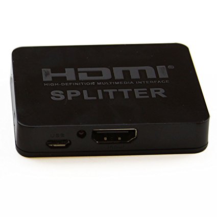 LB1 High Performance New HDMI Splitter Box for Apple TV MD199LL/A (Current Version) Mini HDMI Splitter (1 input to 2 output) Support Full HD and 3D (Up to 1080P/60Hz)