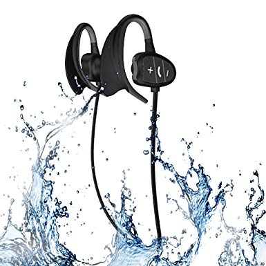 Waterproof Sports Bluetooth Wireless Headset Headphones Earphone for iPhone Android Phones and other Cellphones Super Fashion New Style Shark BH802 (Black)