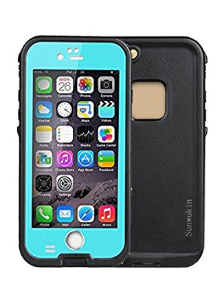 Sunwukin Waterproof Case for iPhone 6s / iPhone 6 4.7 Inch , IP68 6.6ft Under Water Proof Shockproof Snowproof DirtPoof Protection Cell Phone Cover [ Blue]
