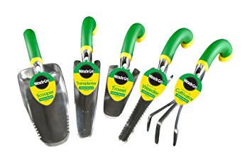 Miracle-Gro MG5SET 5-Piece Ergonomic Hand Tool Set, Includes Trowel, Transplanter, Weeder, Cultivator, and Scooper