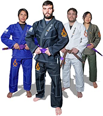 Fire Team Fit BJJ Gi, Jiu Jitsu Gi, Mens and Womens Kimono, Preshrunk, Brazilian Jiu Jitsu Gi with Free White Belt
