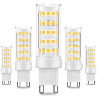 KINDEEP G9 LED Bulb, Replace 60W - 75 Watt Halogen Bulb, 8W 650Lumens, 3000K Warm White Bulbs, Not Dimmable, 5-Pack