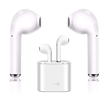 Bluetooth Headphones, Wireless Earbuds Sweatproof Headsets Stereo in-Ear Earphones with Noise Canceling Microphone Compatible with Samsung Galaxy Huawei & Most Bluetooth Devices