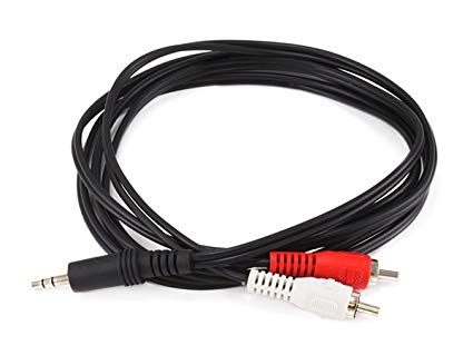 Monoprice 100665 6-Feet 3.5mm Stereo Plug/2 RCA Plug Cable, Black