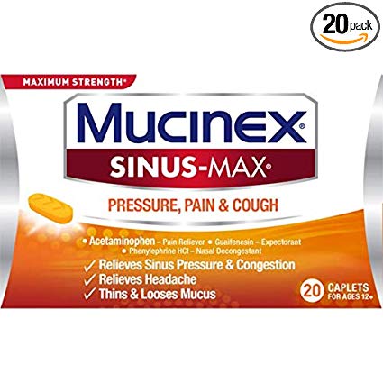 Mucinex Sinus-Max Maximum Strength for Pressure, Pain & Cough 20 ea