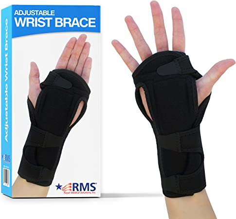 RMS Wrist Brace (Left or Right Hand) - Hand Support Splint and Wrist Strap for Carpal Tunnel, Arthritis, Wrist Injury Relief for Men or Women