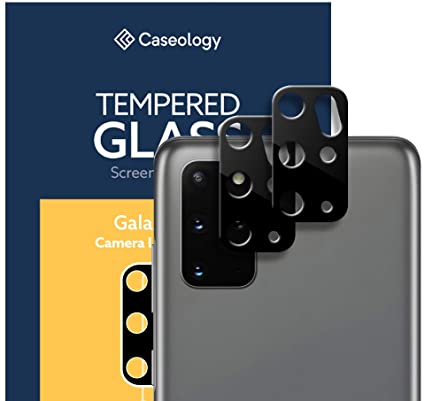 Caseology Tempered Glass Lens Protector for Samsung Galaxy S20 Plus Camera Lens Protector for S20  2 Pack (2020) - Black