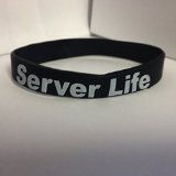 Server Life Black Silicone Wristband