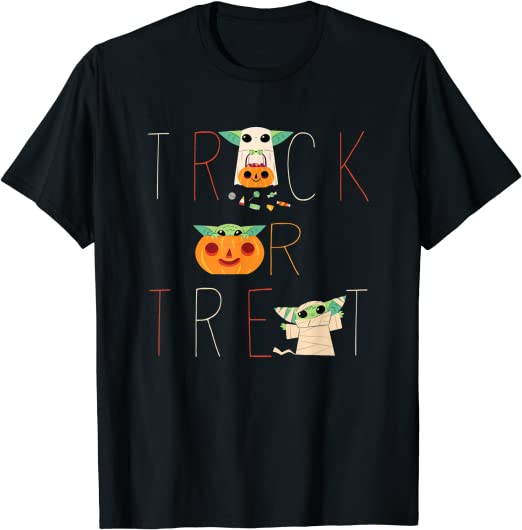 Star Wars The Mandalorian Grogu Trick or Treat Halloween T-Shirt