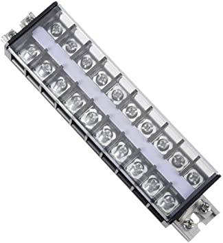 uxcell Barrier Terminal Strip Block 660V 30A Dual Rows 10P DIN Rail Base Screw Connector