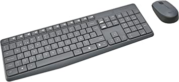 Logitech MK235 2.4GHz Wireless USB Spanish Keyboard Optical Mouse Kit - Gray - 920-007901