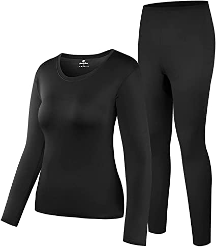 HEROBIKER Thermal Underwear Women Ultra-Soft Set Base Layer Top & Bottom Long Johns Warm with Fleece Lined Winter