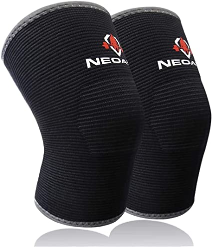 NeoAlly High Strength Super Supportive Knitted Knee Sleeves for CrossFit Powerlifting Weightlifting Squats - Upgraded Alternative to 7mm Neoprene Knee Sleeves (Made In USA)