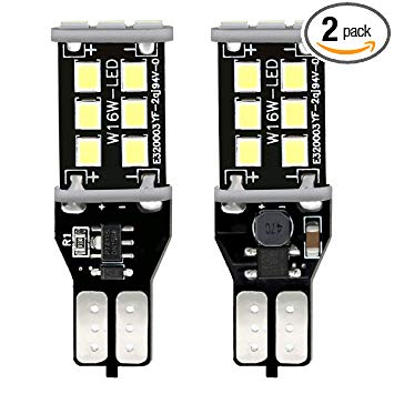 Audew 912 921 LED Backup Light Bulbs,1000 Lumens High Power 2835 15-SMD Chipsets Extremely Bright Error Free T15 906 W16W for Back Up Lights Reverse Lights, 6000K White (Pack of 2)