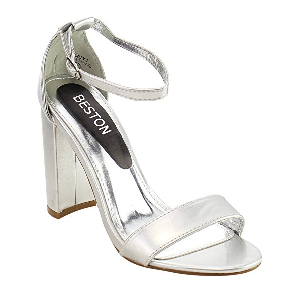 Beston ID67 Women's Open Toe Ankle Strap Chunky Heel Dress Sandal