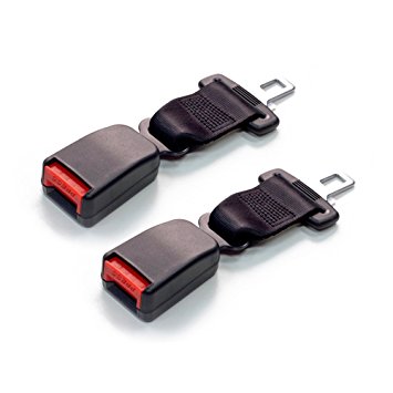 E4 SAFETY CERTIFIED 7" Car Seat Belt Extender 2-Pack (7/8" wide metal tongue)