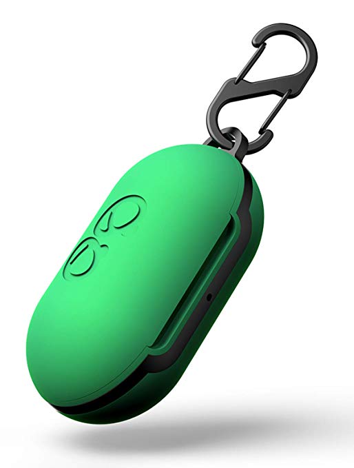 Aotao Silicone Case for Galaxy Buds 2019, Soft and Flexible, Scratch/Shock Resistant Silicone Cover with Carabiner for Galaxy Buds (Green)