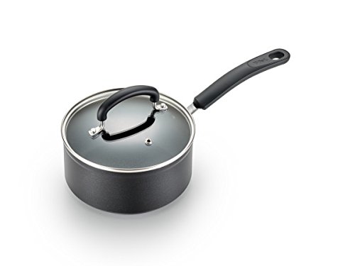 T-fal C5612464 Titanium Advanced Nonstick Thermo-Spot Heat Indicator Dishwasher Safe Cookware Saucepan, 3-Quart, Black