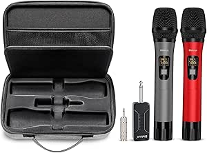 Bietrun Wireless Microphone Portable Storage Case WXM02 WXM04 WXM19 WXM21, Dual Mic Bag with EVA Hard Shell Exterior, Case Only, for travel outing handheld