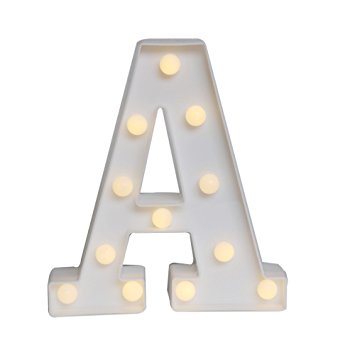 LED Marquee Letter Lights Alphabet Light Up Sign Decoration A (8.66inch, Battery Operated)