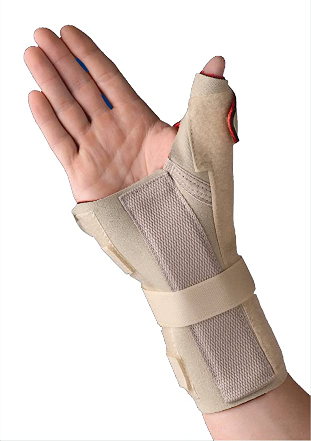 Thermoskin Carpal Tunnel Brace Wrist Support with Thumb Spica, Right, Medium, Beige by Thermoskin