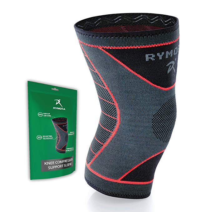 Rymora Knee Support Brace Compression Sleeve - for Joint Pain, Arthritis, Ligament Injury, Meniscus Tear, ACL, MCL, Tendonitis, Running, Squats, Sports (Single Wrap)