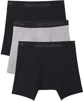 Fruit of the Loom Mens Breathable Boxer Brief Assorted Colors (Pack of 3)