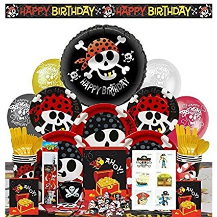 Pirate Birthday Party Supplies for 8 Guests - 200 Pieces