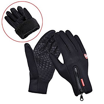 Winter Gloves, Cotop Sports Outdoor Wome's and Men's Warmer Touchscreen Gloves with Zipper for Smart Phone