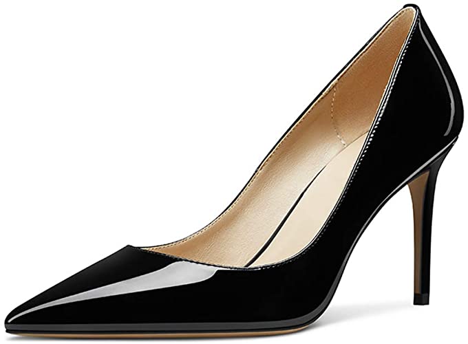 N / A Miusy Shoes Women's Pointed Toe Slip on Medium High Heels Pumps Dress Shoes