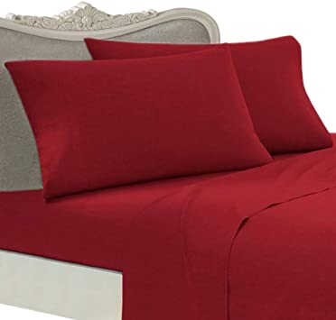 Italian 1000 Thread Count Egyptian Cotton Sheet Set DEEP Pocket, Twin XL, Red Solid, Premium Italian Finish