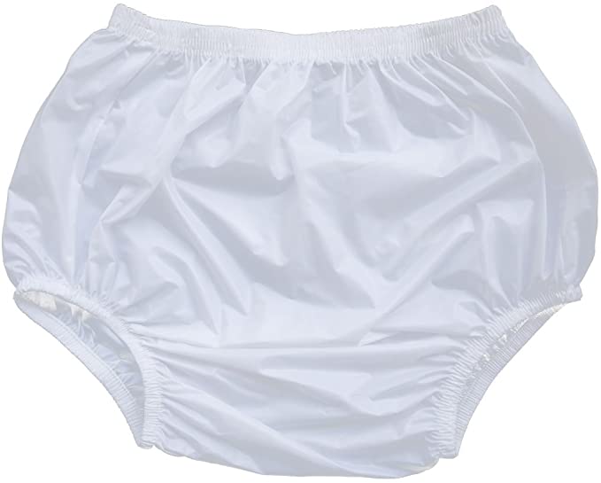 Haian Adult Incontinence Pull-on Plastic Pants PVC Pants 3 Pack (Medium, White)