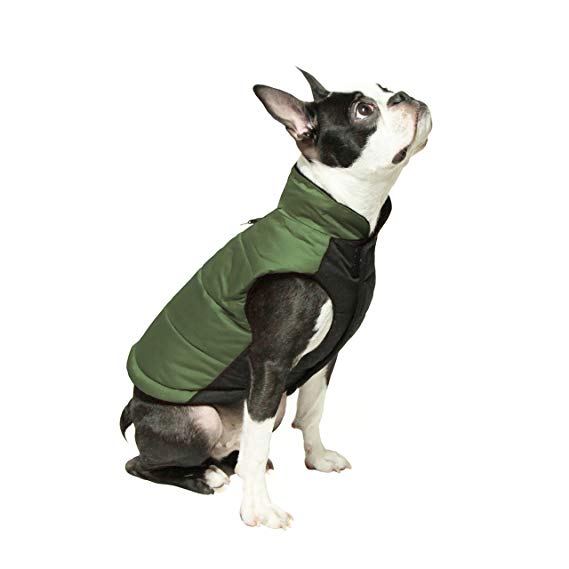Gooby - Wind Parka, Fleece Lined Small Dog Jacket Coat Sweater with Water Resistant Shell and Leash Ring