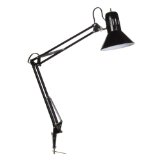 Globe Electric 56963 32 inch Swing Arm Desk Lamp with Metal Clamp Black Finish