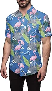 FOCO Men's NFL Team Logo Floral Aloha Tropical Button Up Shirt