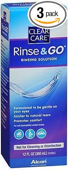 Clear Care Rinse & Go Rinsing Solution - 12 oz, Pack of 3