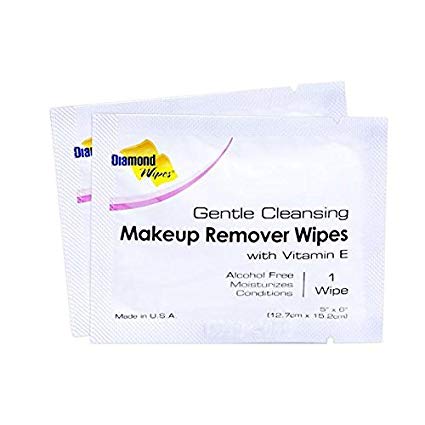 Gentle Makeup Remover Cleansing Face Wipes – Facial Towelettes with Vitamin E for Waterproof Makeup – Individually Sealed Wrappers Pack of 50