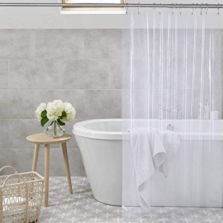 Shower Curtain Liner，72“W x 72” PEVA 8G Clear Eco-Friendly, No Chemical Odor Bathroom Curtain with Rust Proof Grommets