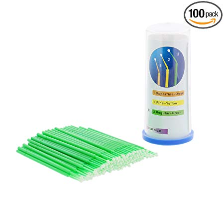 ABN Regular-Point Disposable Brush Applicator 100 Pack – for Lint-Free Detailing, Touchups, and More