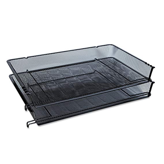 Universal One Mesh Stackable Side Load Tray, Legal, Black