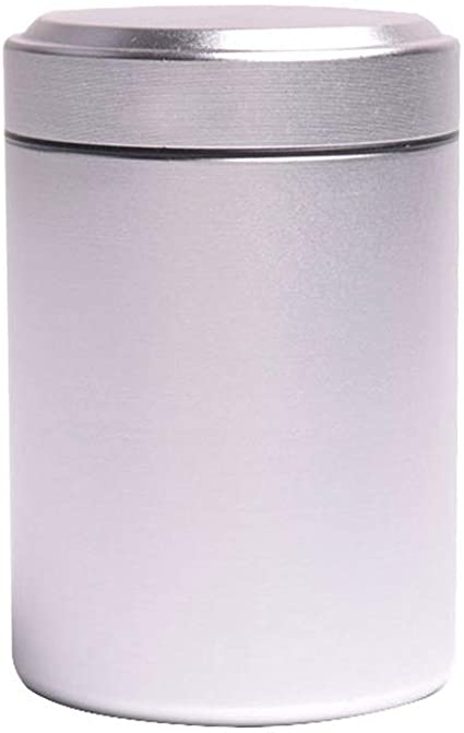 Airtight Stash Jar Smell Proof Durable Multi-Use Portable Metal Herb Jar Container. Waterproof Aluminum Screw-top Lid Lock Odor (Silver)