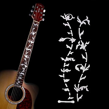 Acoustic Electric Tree of Life Music Guitar Bass DIY Neck Fretboard/ Fret Inlay Sticker/ Stikers Silver Thin